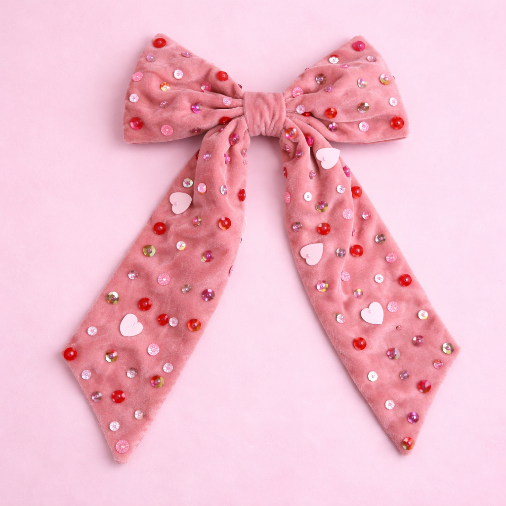My Valentine Velvet Hair Bow