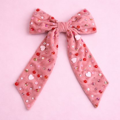 My Valentine Velvet Hair Bow