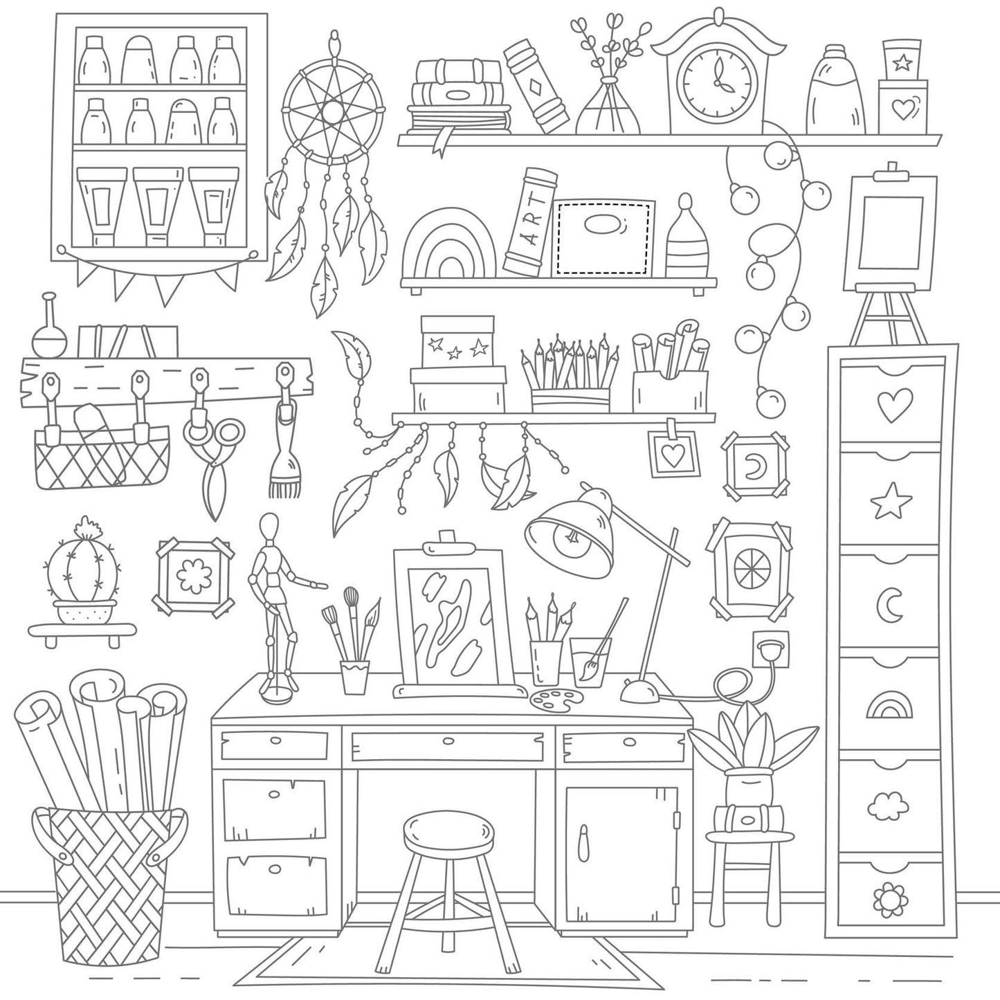 The Super-Cute Cozy Home Coloring Book