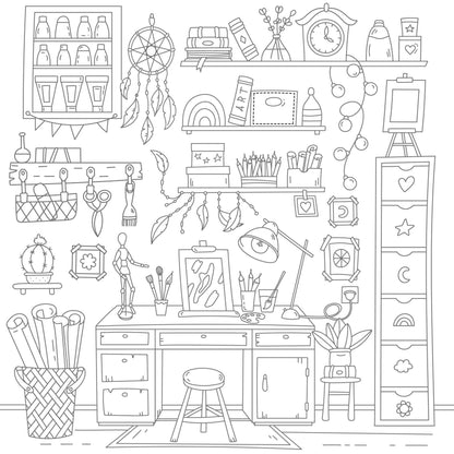 The Super-Cute Cozy Home Coloring Book