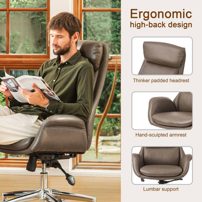 Mid-Century Modern Brownish Grey Office Chair