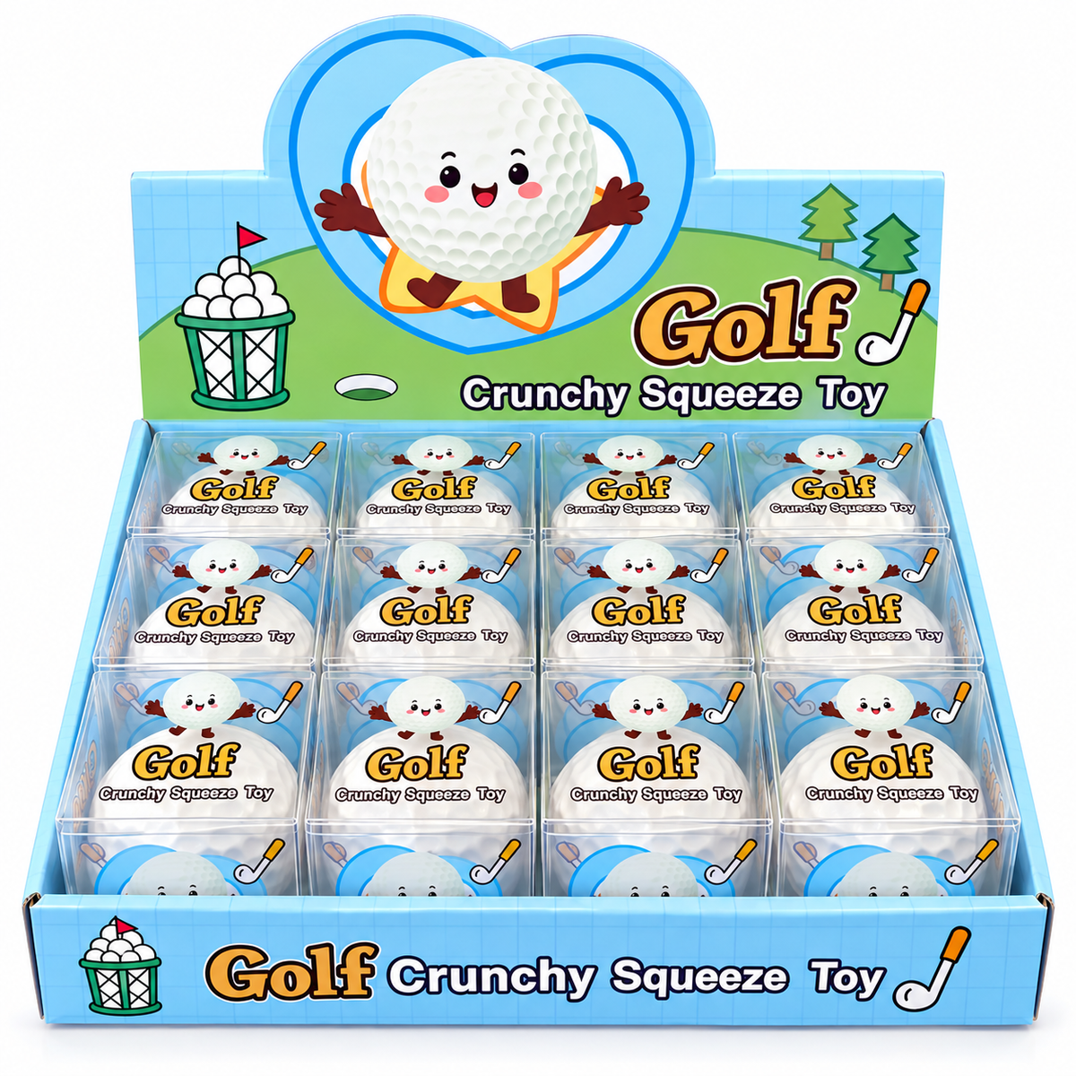2" Golf Ball Crunchy Squishy Toy