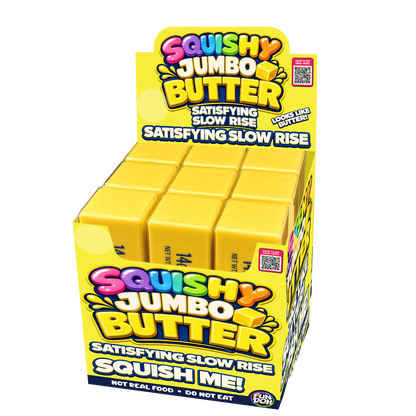 Fun Doh 10" JUMBO Butter Squish Slow Rise Toy- 9/Display
