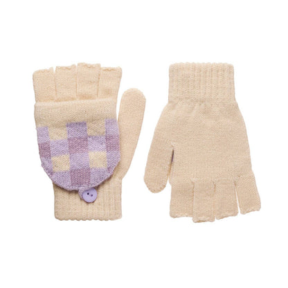 Gingham Knitted Gloves 3-6 Years