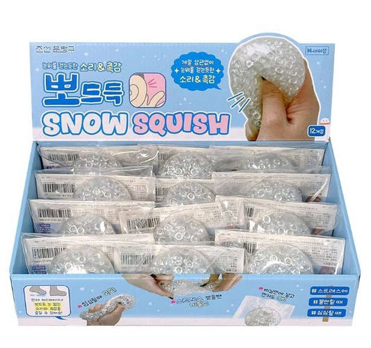 SNOW SQUISH Clear Jelly Bead Stress Ball