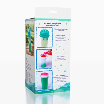 ProKitchen Squeezur Color-Changing Instant Slushie Maker Cup (1pc) Includes Straw/Spoon & Lid