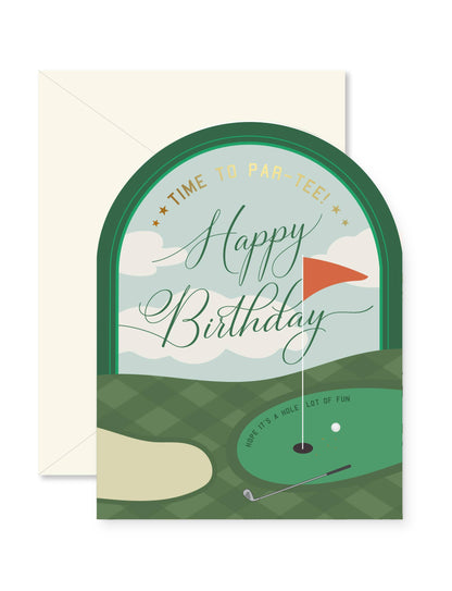 Time to Par-Tee Golf Birthday Arch Greeting Card