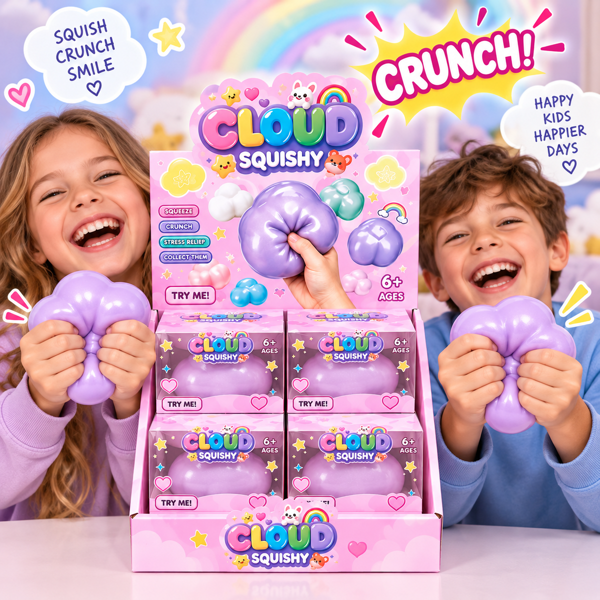 Cloud Squishy — Crunchy ASMR Squeeze Toy
