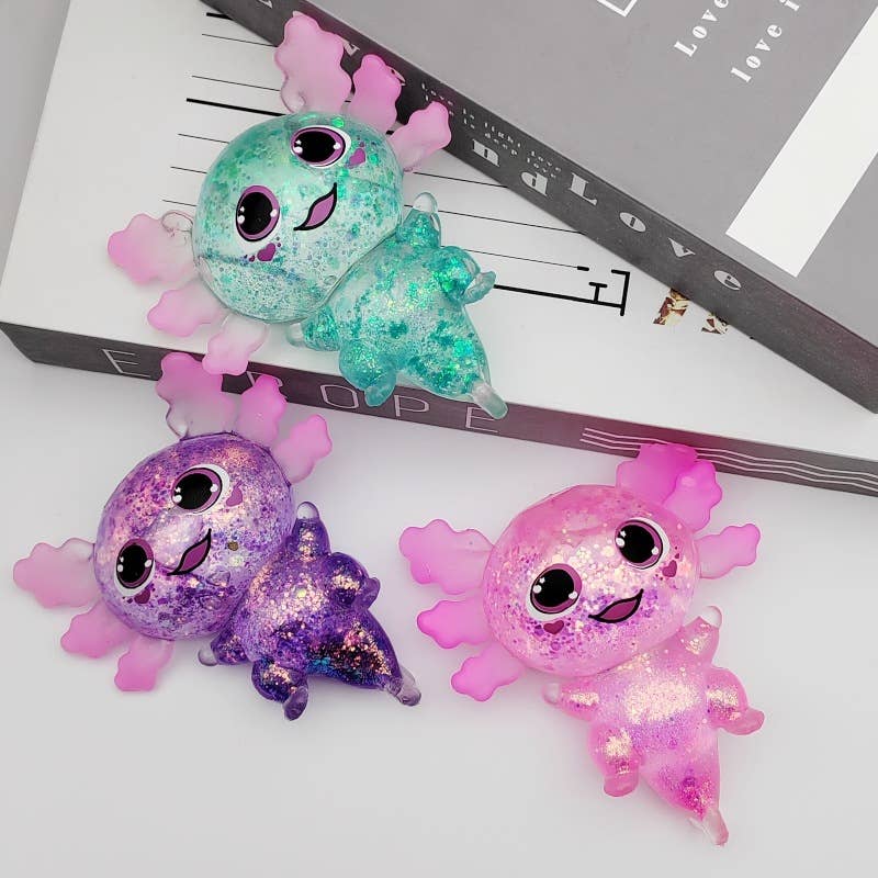 Maltose Glitter cute Axolotl squishy toy-Random Color