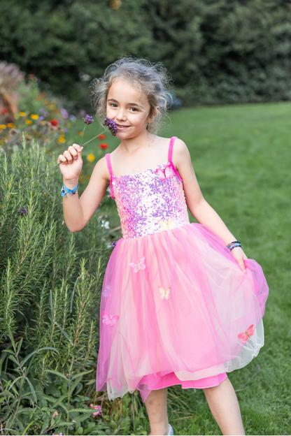 Butterfly Bliss Dress Hot Pink 3/4