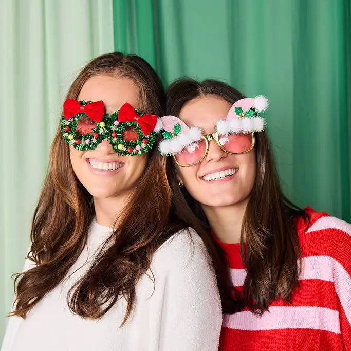 Fa La La Christmas Wreath Novelty Glasses