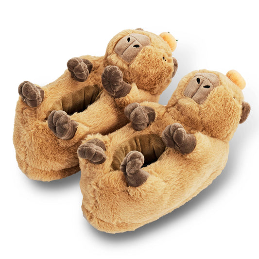 Mabel the Capybara | Kid's Animal Plush Non-Slip Slippers