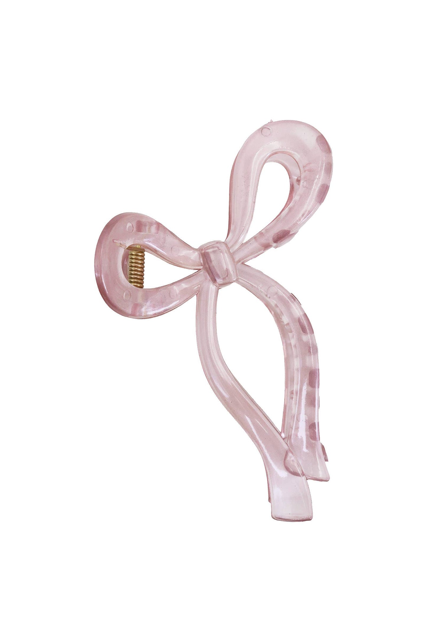 Pastel Jelly Clear Wavy Ribbon Bow Hair Claw