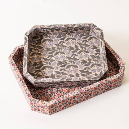 Floral Fabric Serving Tray (Set/2) (PK/2 Sets) | Cottage