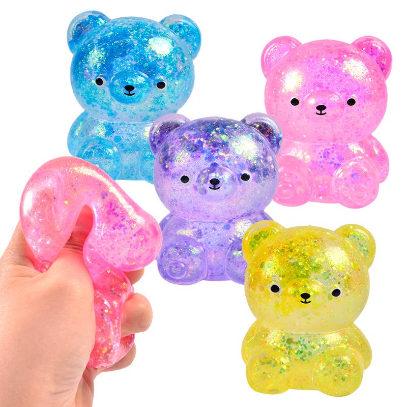 Cute Glitter  Bear Squishy Squeeze Toy Fidget Toy