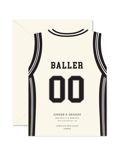 All-Star Basketball Jersey Birthday die-cut Greeting Card
