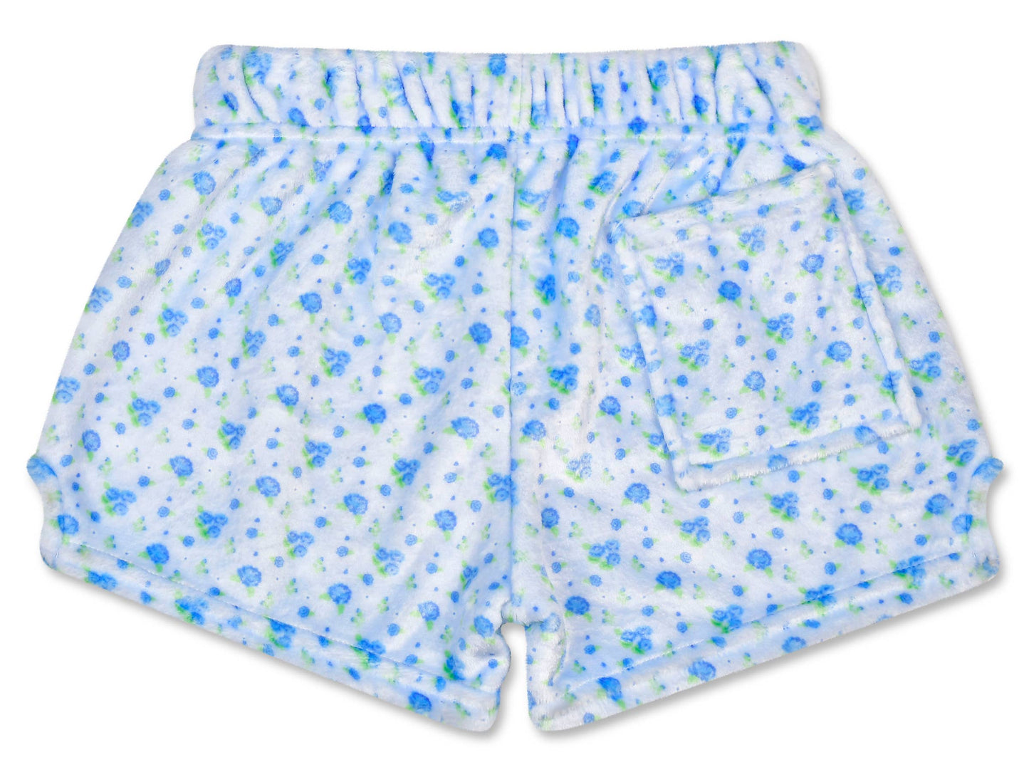 Blue Ditsy Plush Shorts (Youth Small (6-8))