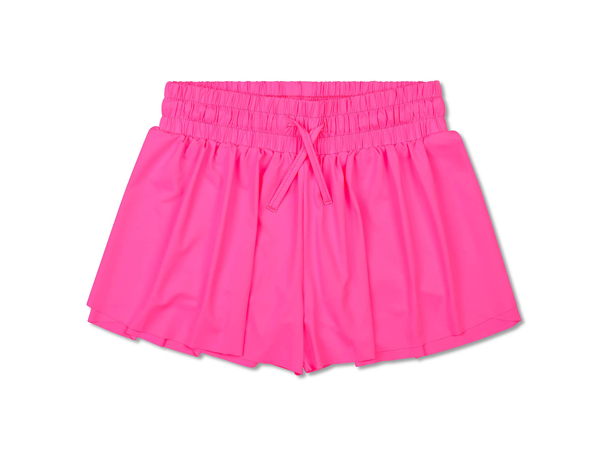 Bright Pink Butterfly Shorts (Youth Small (6-8))
