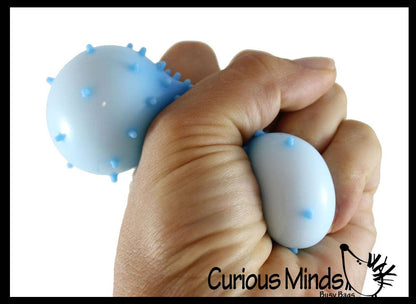 1 Spiky Bumpy Soft Doh Filled 1.7" Stress Ball - Squishy