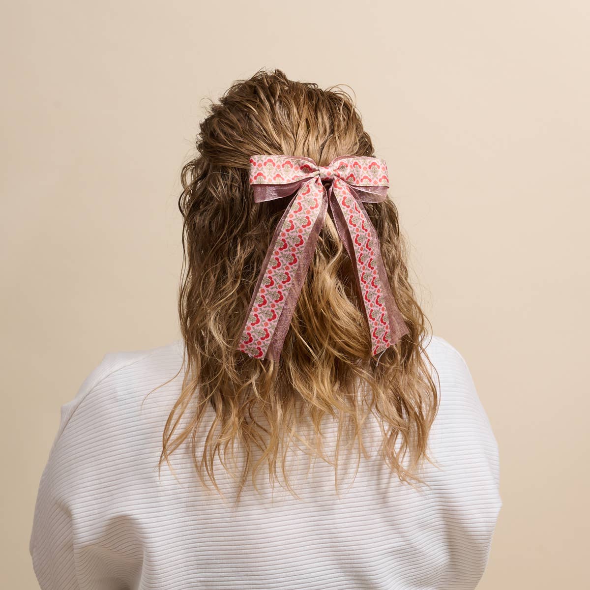 Lovely Layered Hair Bow–Everbloom Dusty Rose