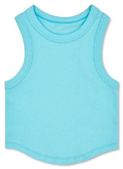 ICE BLUE CROPPED RACER BACK TOP (SM/MED)