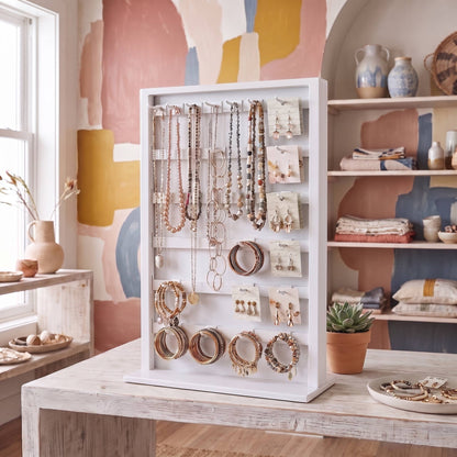 Rotating Metal 2-Sided Jewelry Spinner with 40 hooks