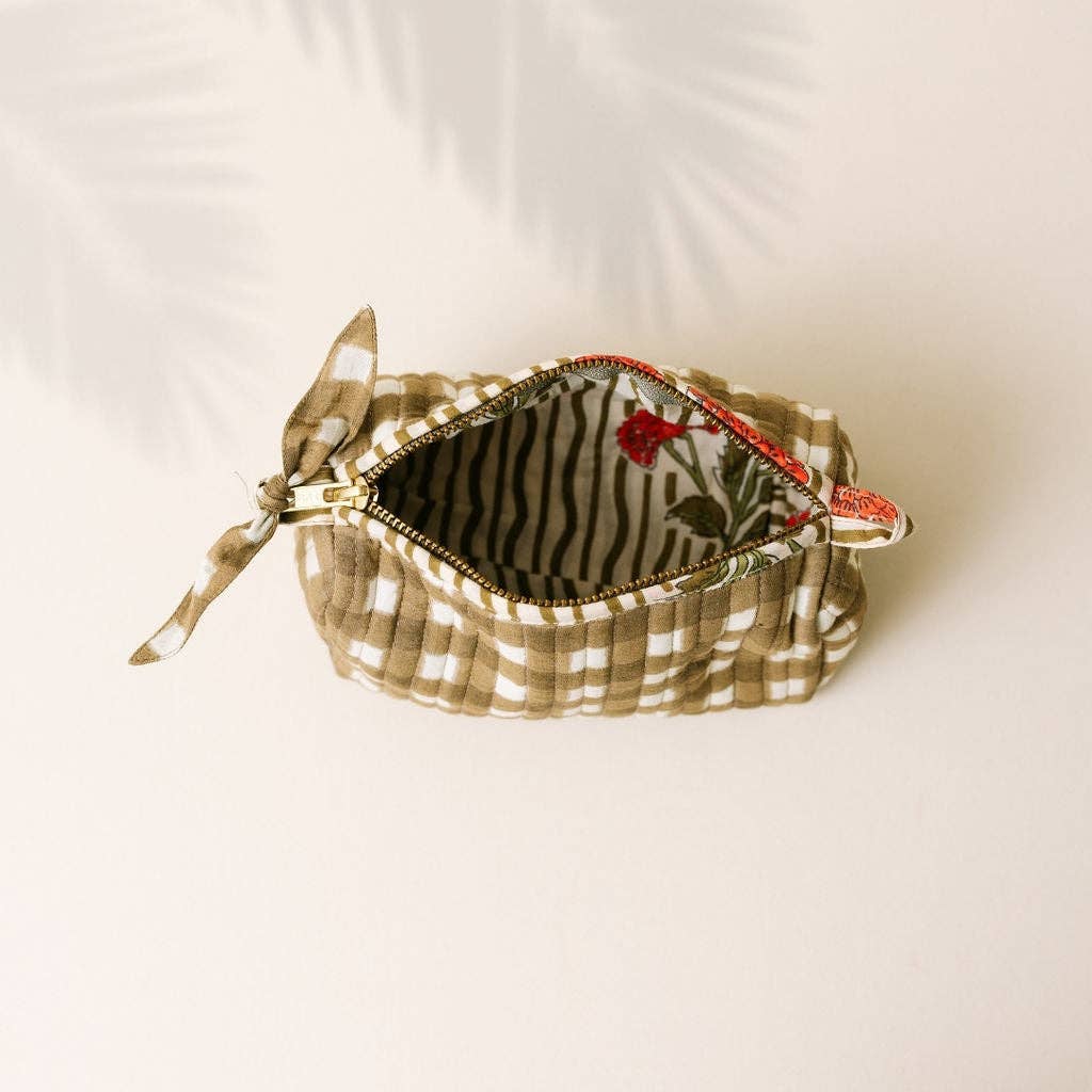 Small Painted Gingham Pouch