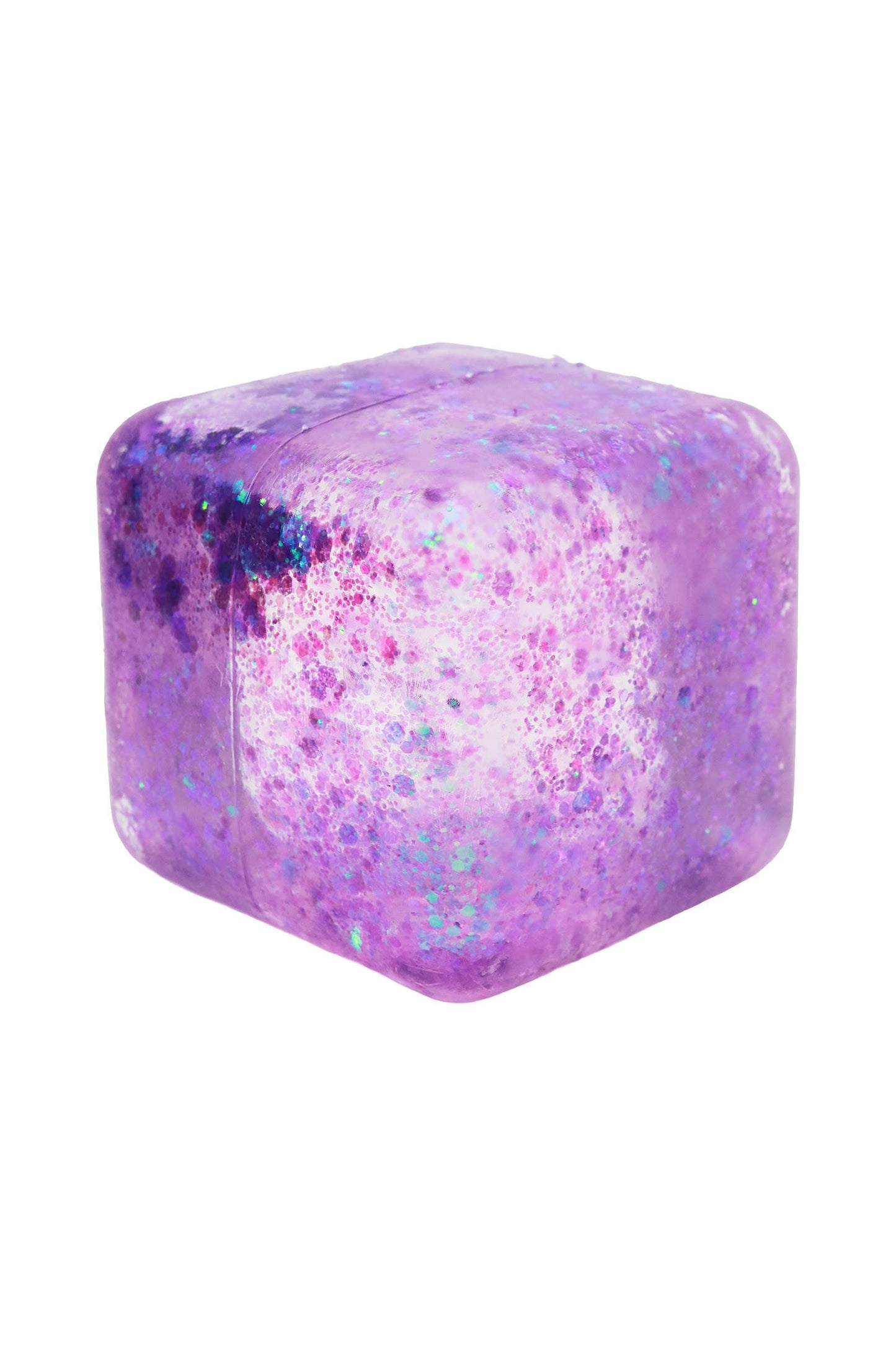 Iridescent Glitter Cube Thick Maltose Putty Filled Squishy