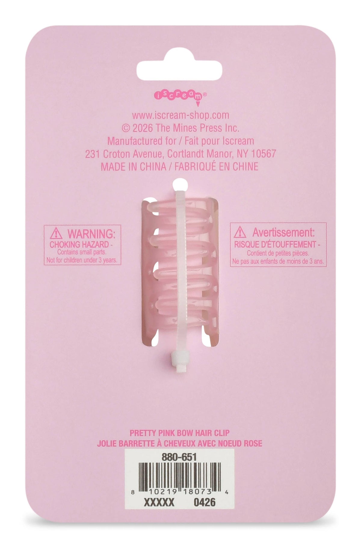 Pretty Pink Bow Hair Clip