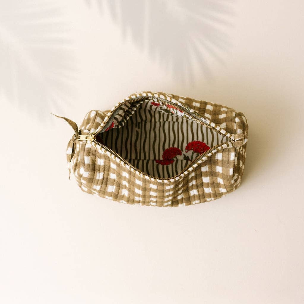 Large Painted Gingham Pouch