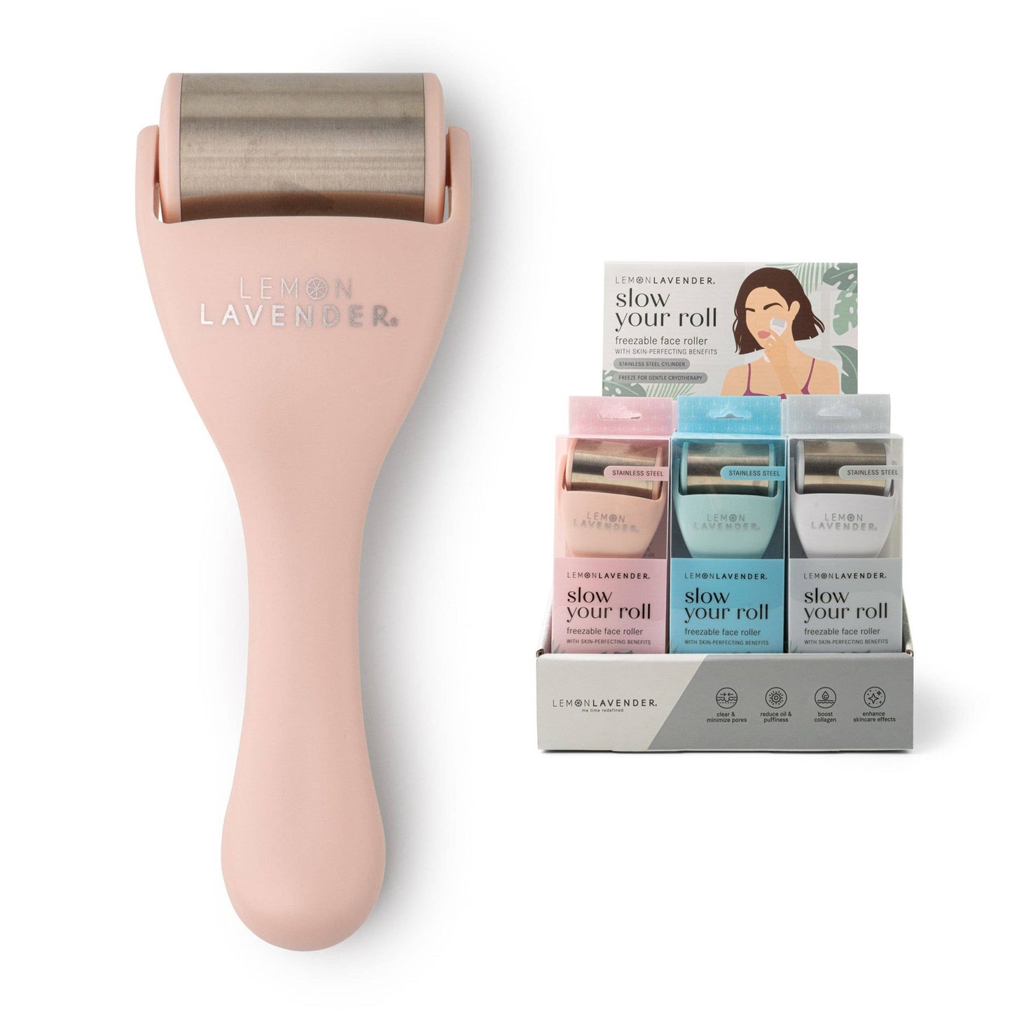 Lemon Lavender Slow Your Roll Freezable Face Roller Massager