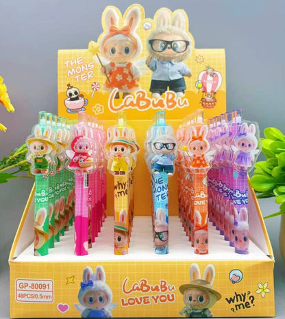 Labubu Cute monster black gel pen