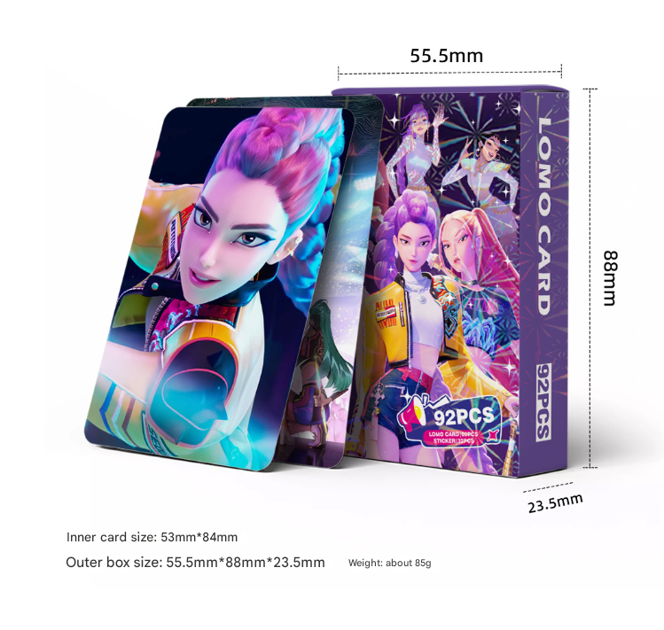 KPop Demon Hunters 60PCS LOMO Card&32PCS Stickers set