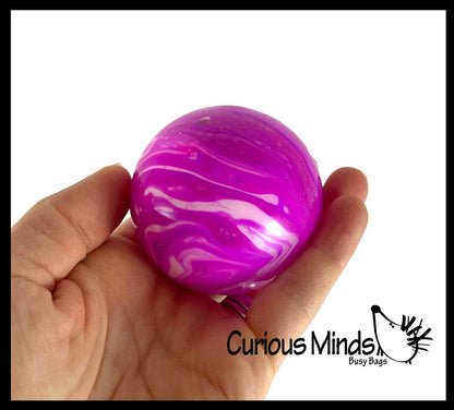1 Marble Swirl Soft Doh Filled Stretch Ball - Ultra Squishy
