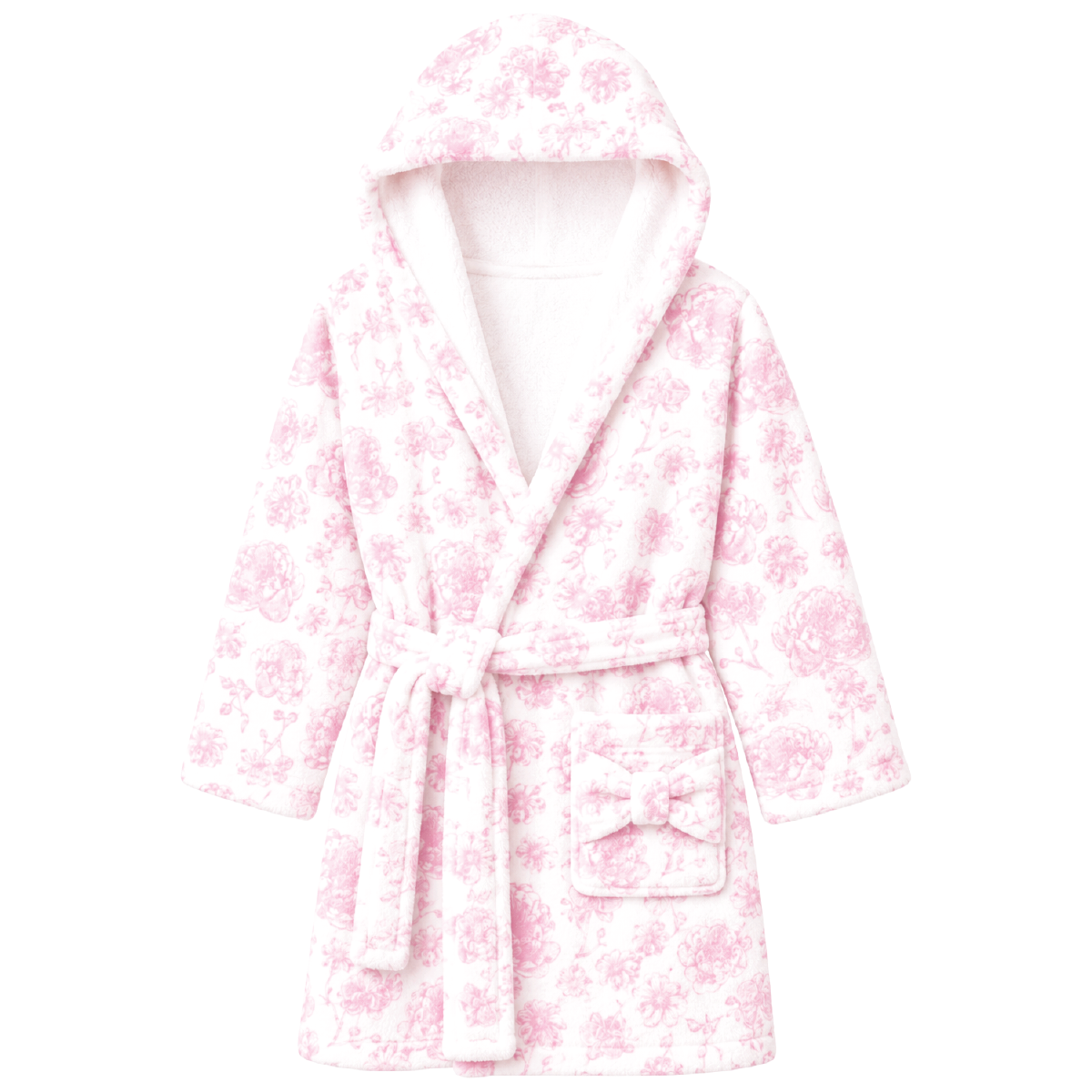 Pretty Pink Toile Hooded Robe