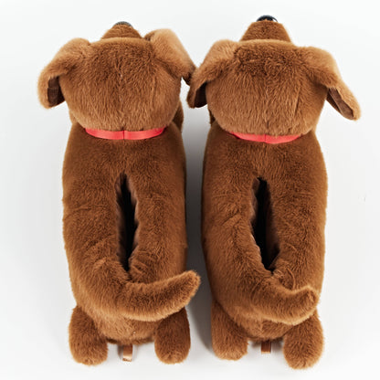 Birdie the Dachshund | Kids' Funny Non-Skid Plush Slippers
