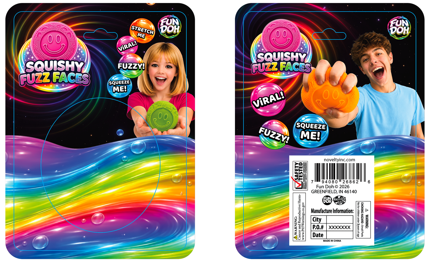 Fun Doh Fuzzy Face Squishy Ball