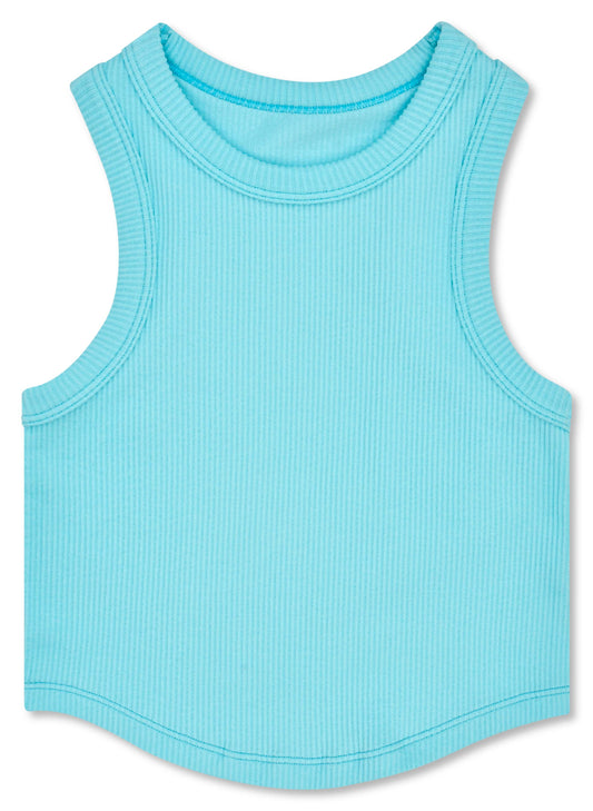 ICE BLUE CROPPED RACER BACK TOP (MED/LG)