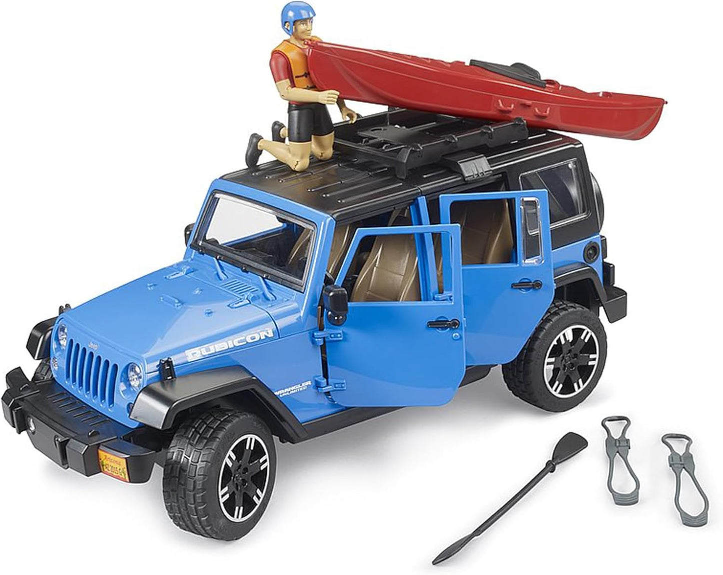 Jeep Wrangler Rubicon Unlimited with Kayak and Figure