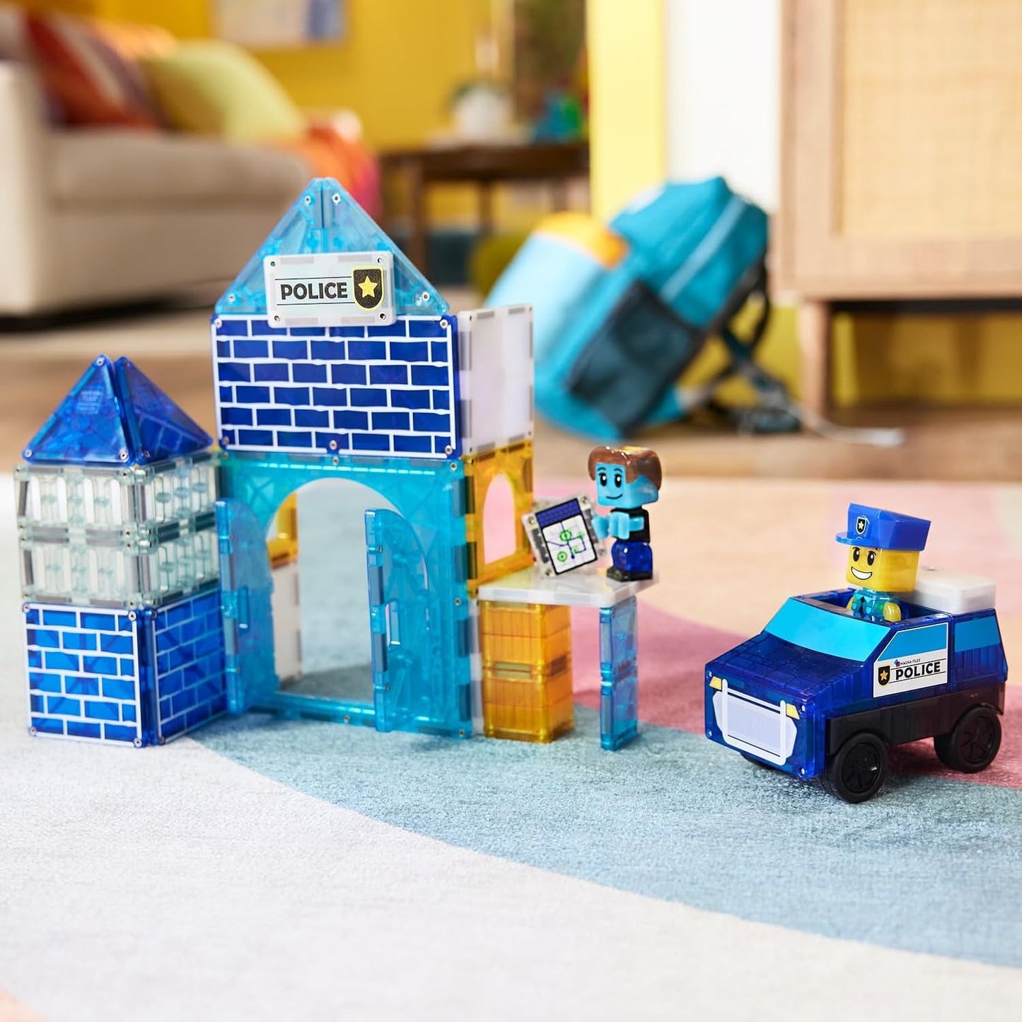 Magnatiles Police Station 35 piece Set