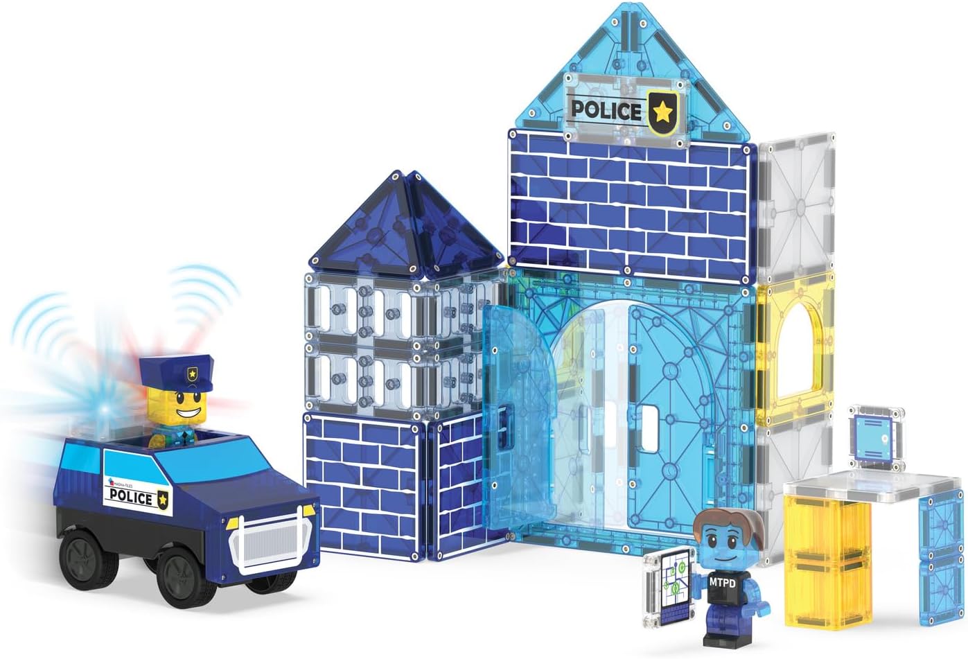 Magnatiles Police Station 35 piece Set