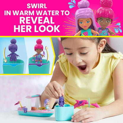 MEGA Barbie Color Reveal Dolphin Exploration Toy Building Set