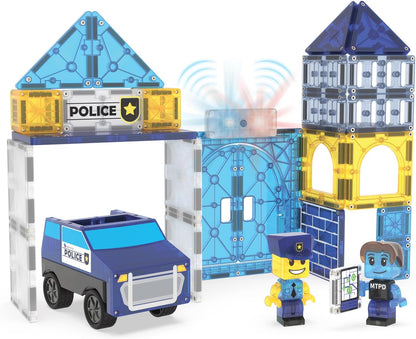 Magnatiles Police Station 35 piece Set