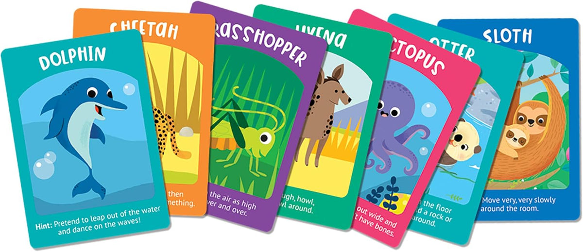 Animal Charades Flash Card Game for Kids - 50 Cards