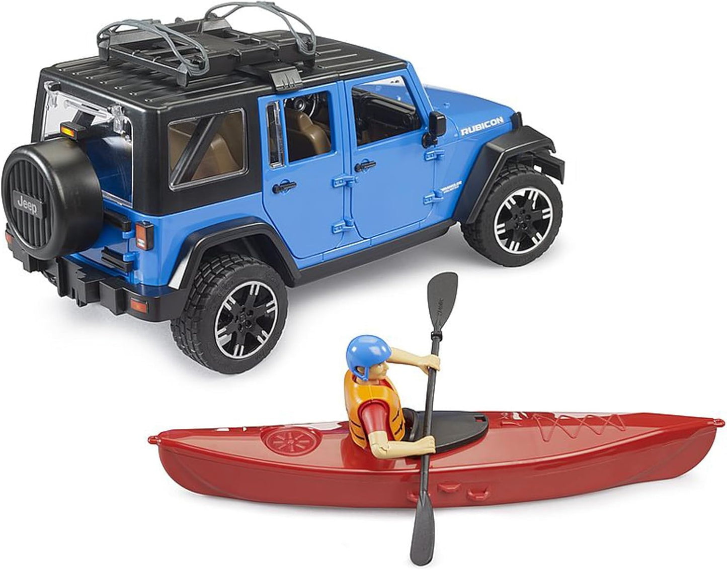 Jeep Wrangler Rubicon Unlimited with Kayak and Figure