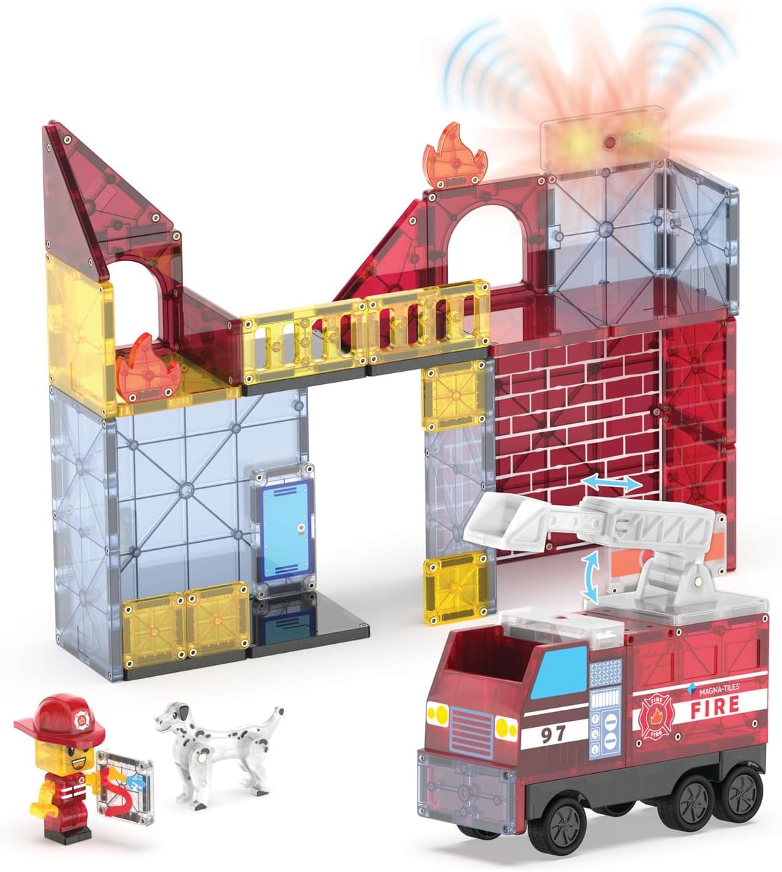 Magnatiles Fire Station 50 piece Set