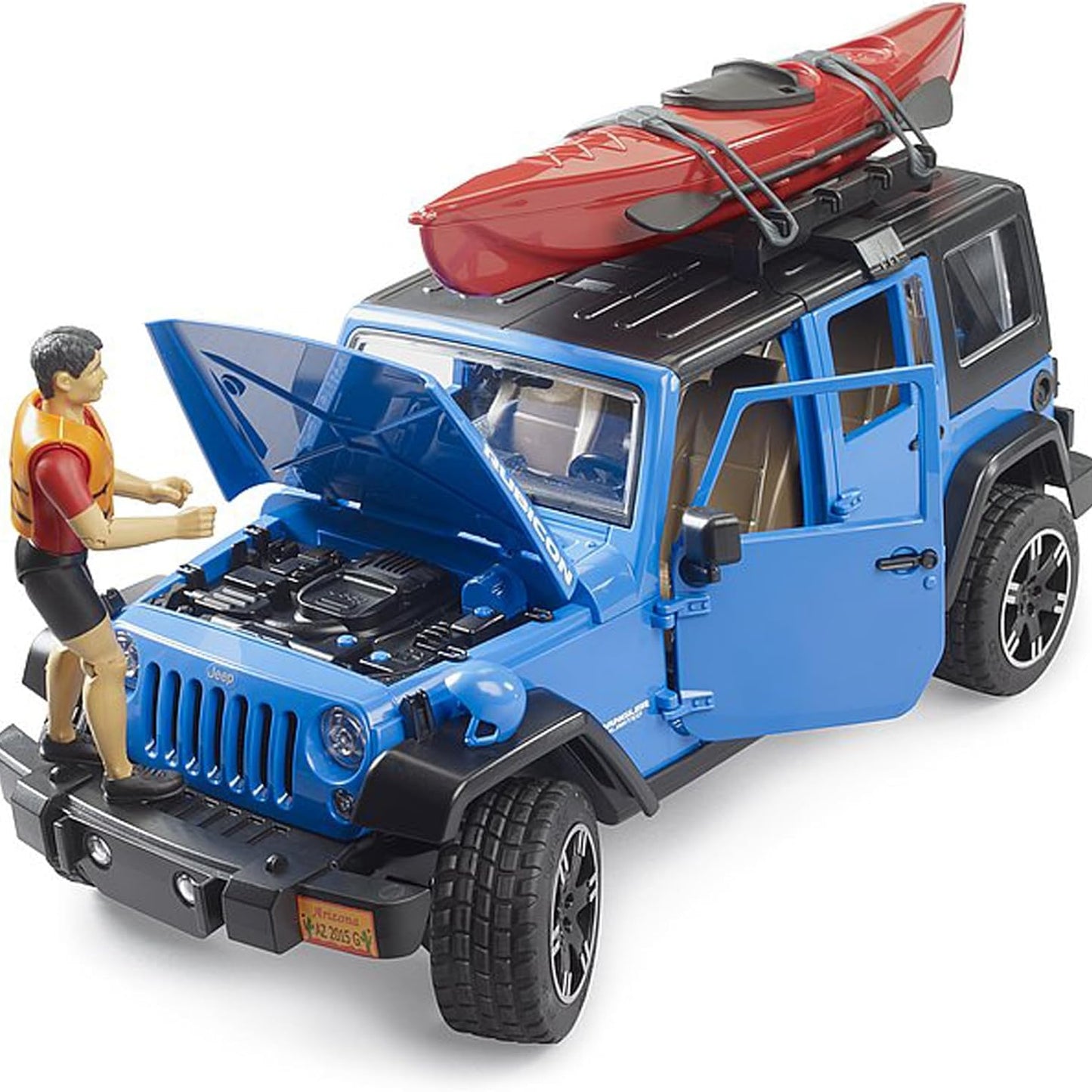 Jeep Wrangler Rubicon Unlimited with Kayak and Figure