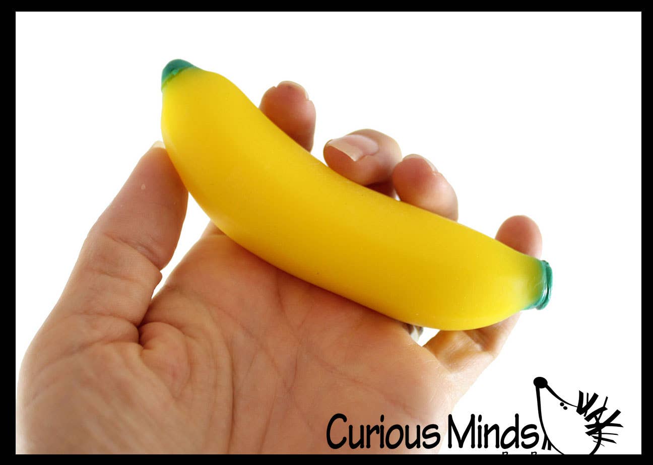 Doh Banana Fruit Soft Fluff- Filled Squeeze Stress Balls