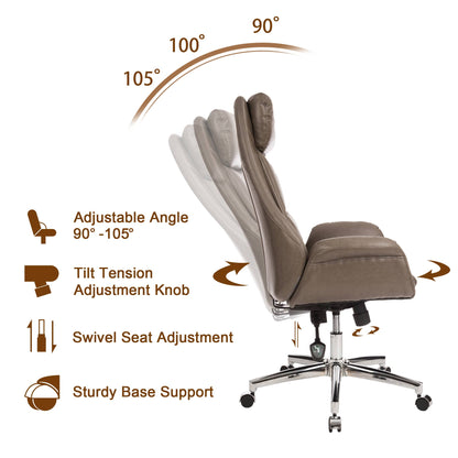 Mid-Century Modern Brownish Grey Office Chair