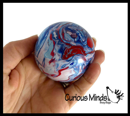 1 Marble Swirl Soft Doh Filled Stretch Ball - Ultra Squishy
